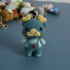 Cute Monkey Dragon Bag Knitting Yarn Keychain Pendant Cartoon Doll Decoration Couple Gift Knit Crochet Supplies