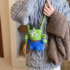 ⭐Monster Häkeltasche Big Eyes | Kreative Umhängetasche | Süßes Cartoon Handy-Bag