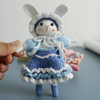 Handmade Knitting Cute Rabbit Doll Keychains Cute Crochet Keyrings For Car Keys Handmaking Knitted Bunny Keychain Bag Pendant