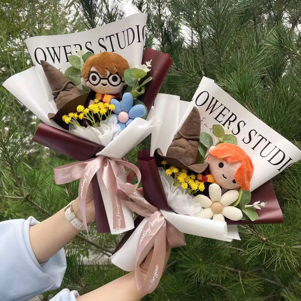 ⭐Harry Potter Plüsch Figuren Strauß | Kreatives Geschenk Set | Handgemachtes Bouquet 35cm