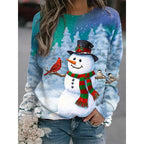 ⭐ Damen Weihnachts Sweatshirt 3D Schneemann | Oversized Pullover | Leichter Y2k Style