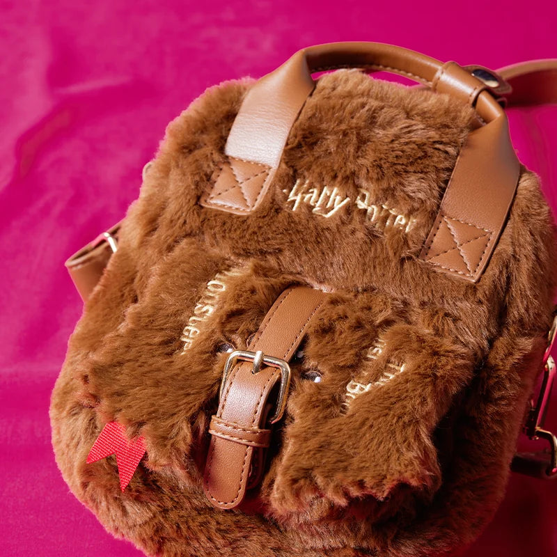⭐Harry Potter Plüsch Tasche Braun | Winter Crossbody Shopper | Große Weiche Umhängetasche