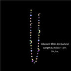 Iridescent Star Moon Circle Garland Ramadan EID Mubarak Birthday Party Decorations Hanging Crescent Twinkle Little Star Streamer