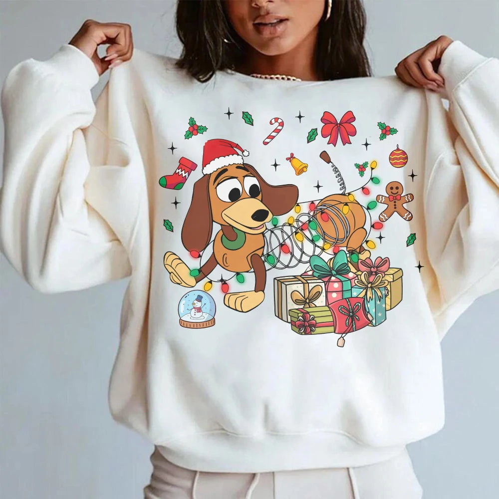 ⭐ Toy Story Weihnachts Hoodie Slinky Dog | Heavyweight Baumwolle | Fleece Gefüttert | S-3XL