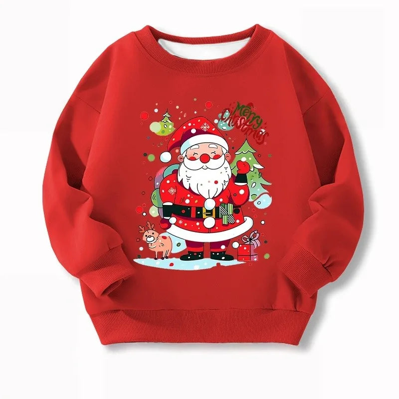 ⭐ Santa Claus Langarm Shirt | Weihnachtsmann Kostüm Oberteil | Unisex Rot | S-XXL
