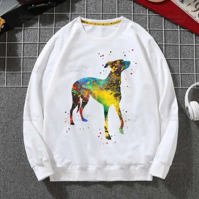 ⭐ Greyhound Hoodie Damen | Crazy Greyhound Lady | Harajuku Streetwear Pullover