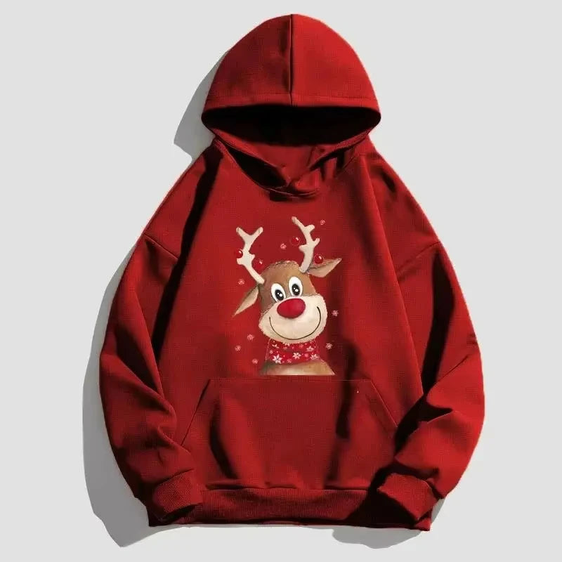 ⭐ Weihnachts Hoodie Rentier Print | Unisex Streetwear Pullover | S-3XL | Herren & Damen