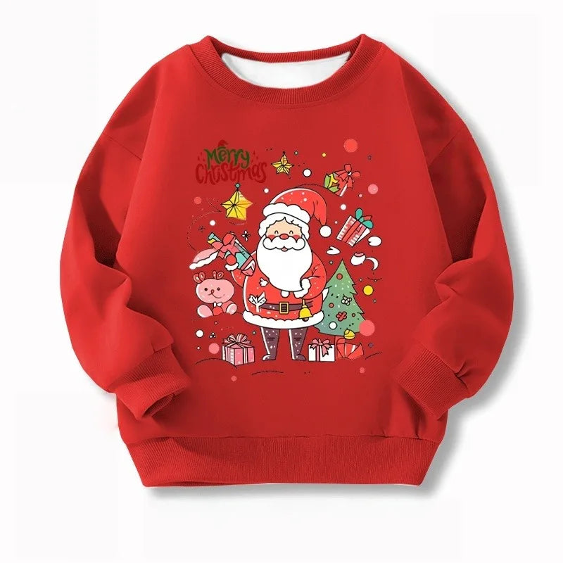 ⭐ Santa Claus Langarm Shirt | Weihnachtsmann Kostüm Oberteil | Unisex Rot | S-XXL