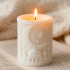 DIY Eid Mubarak Ramadan Star Moon Series Silicone Mold Handmade Aroma Cylinder Candle Molds Islam Muslim Building Ramadan Mould