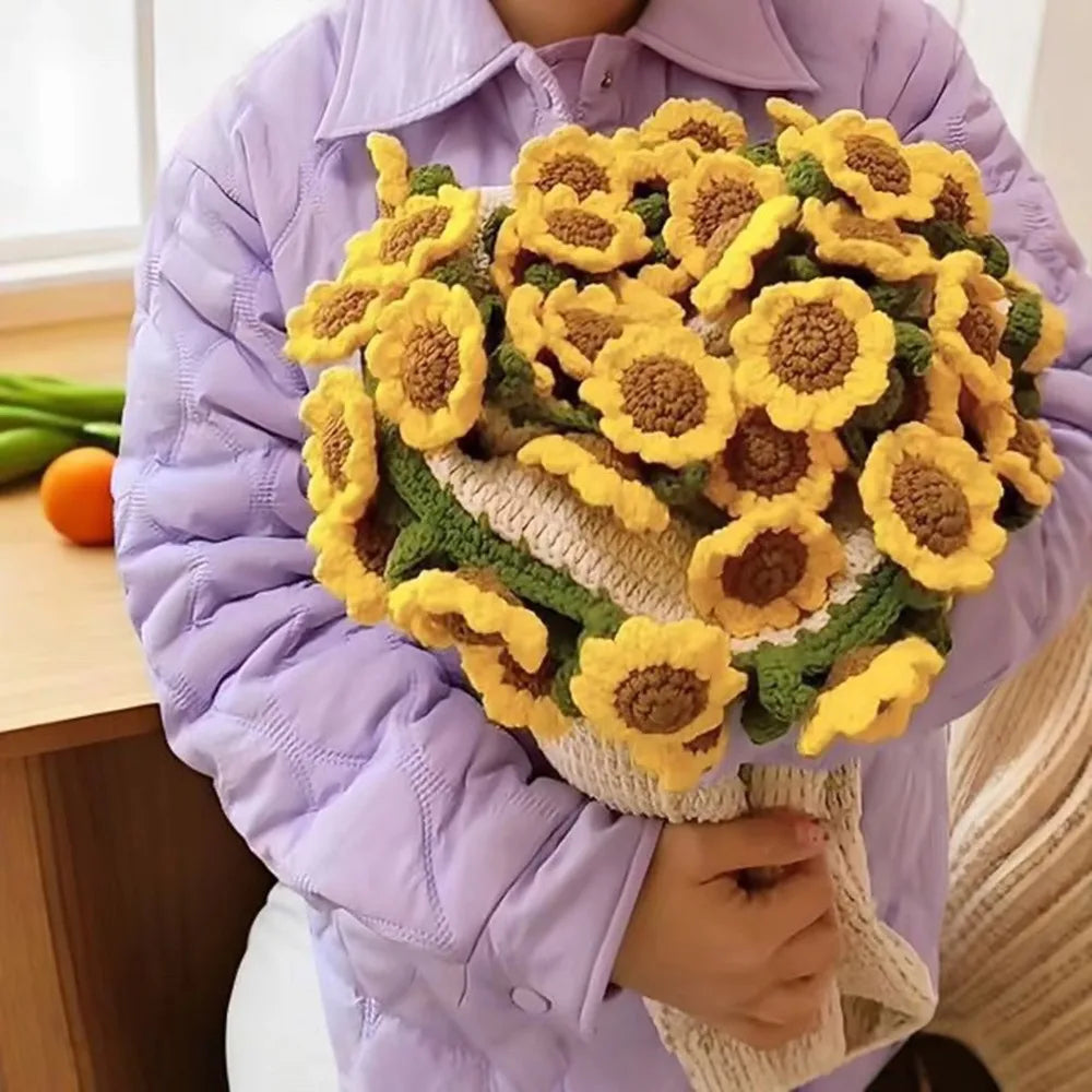 ⭐ 3D Rosen Decke fertig | Kleiner Strick-Überwurf 60cm