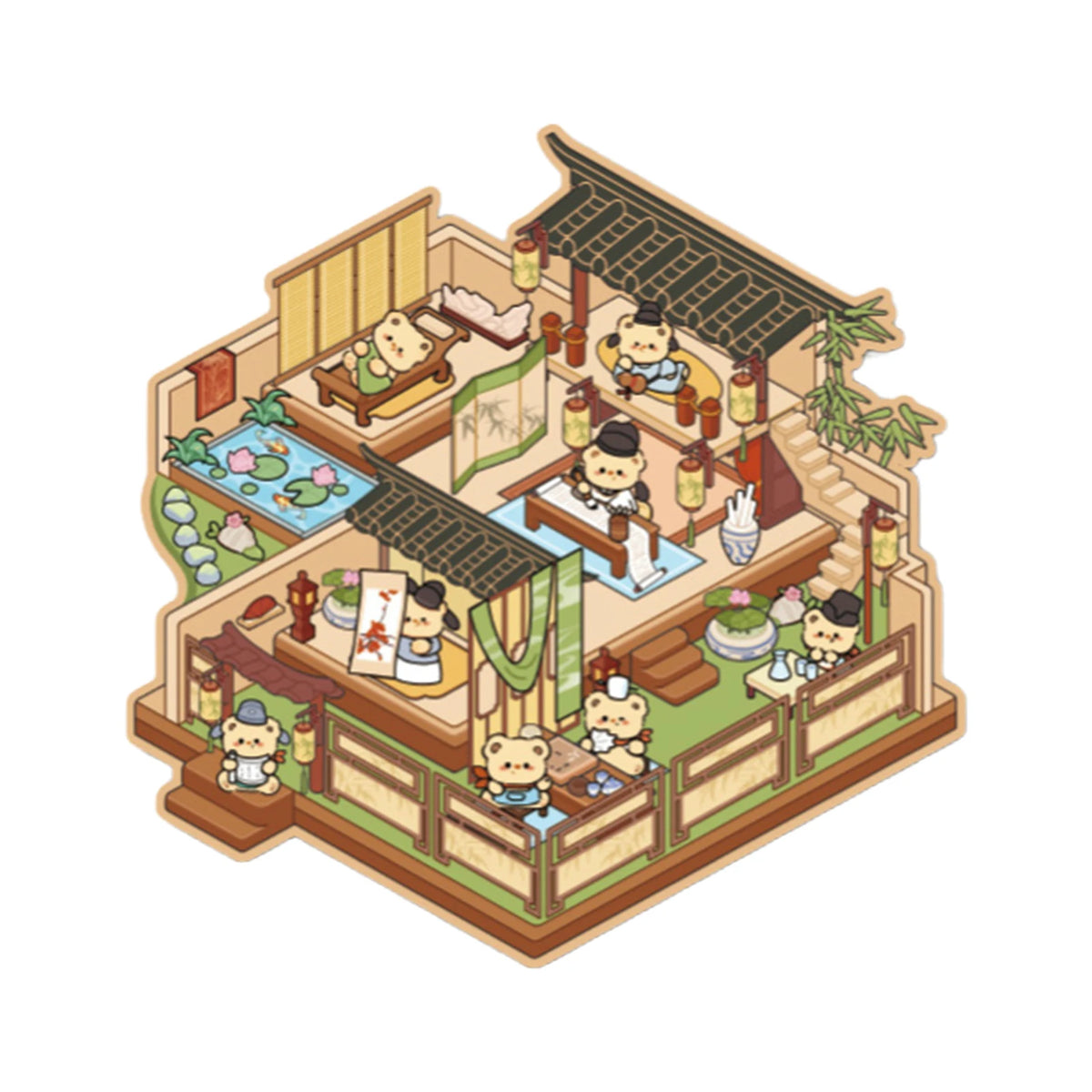 3D DIY House Sticker Scene Handmade Isometric Miniature Room Sticker 3D Visual Stickers PET Creative Gifts for Kids