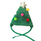 ⭐ Weihnachtsbaum Mütze für Hunde & Katzen | Lustiges Kostüm mit Stern & Pompoms | Weich
