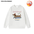 ⭐ Dackel Plüsch Hoodie Damen | Korean Style Oversized | Y2K Kawaii Pullover 2025