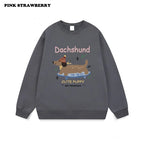 ⭐ Dackel Plüsch Hoodie Damen | Korean Style Oversized | Y2K Kawaii Pullover 2025