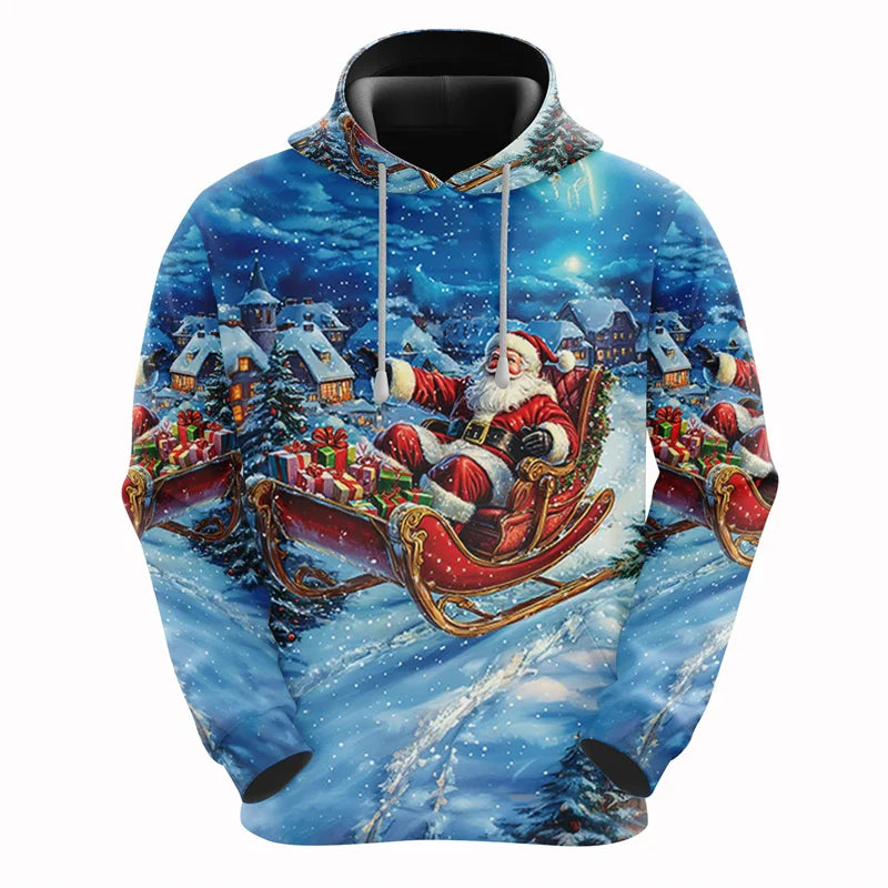 ⭐ 3D Santa Hoodie Familie | Weihnachtsmann Pullover für Kinder & Erwachsene | XS-6XL