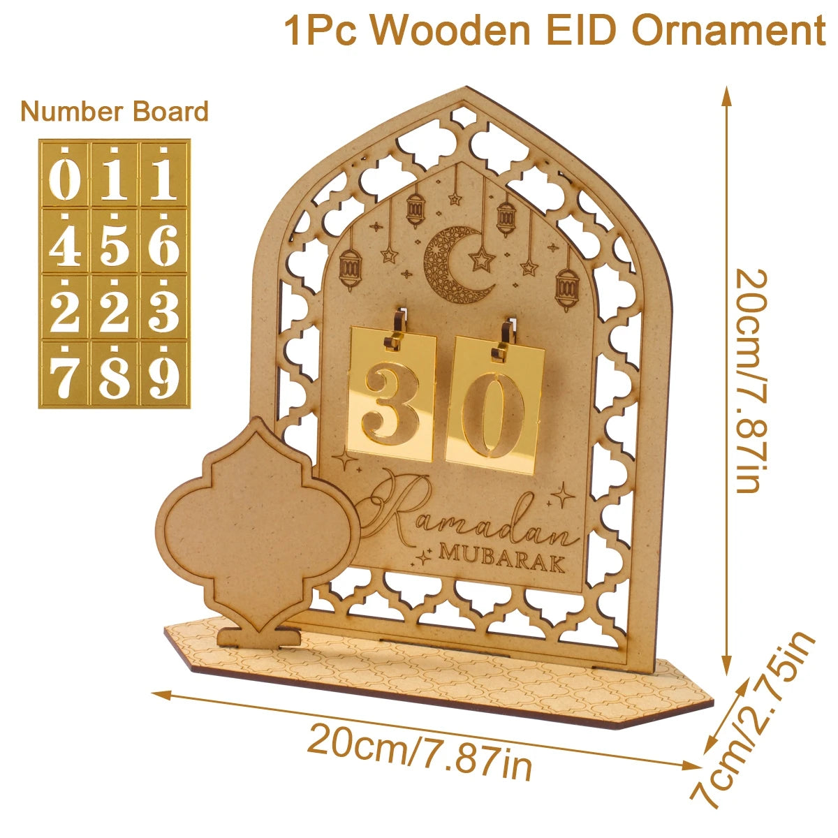 Ramadan Countdown Calendar Eid Mubarak Ornament Ramadan Decoration 2026 For Home Ramadan Kareem Islamic Muslim Party Decor Gifts
