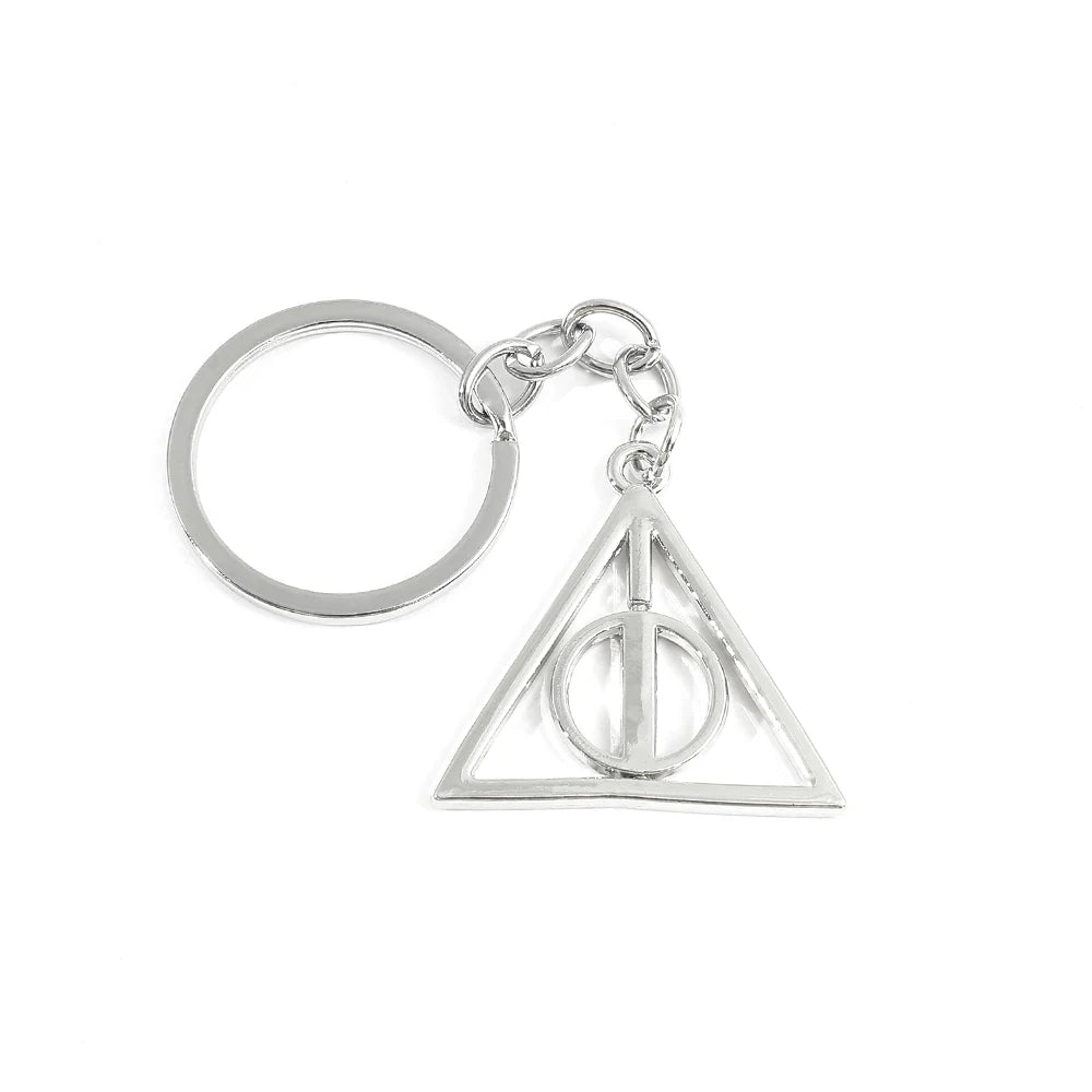 Harry Potter Keychain Movie Deathly Hallows Pendant Keychain Men Women Backpack Pendant Jewelry Accessories Gifts