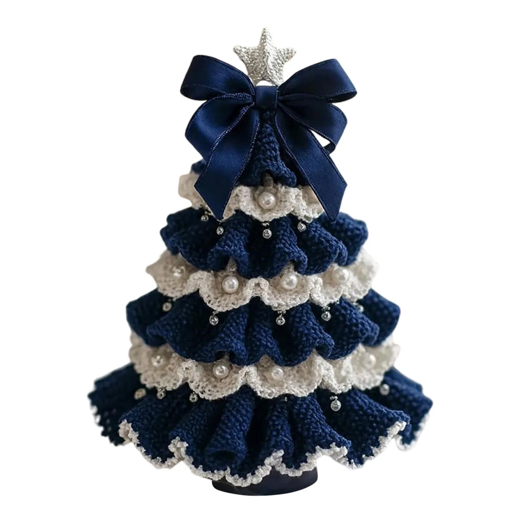 ⭐ DIY Häkelset Weihnachtsbaum | 20cm Tannenbaum mit Perlen & Schleife | Anfänger Kit