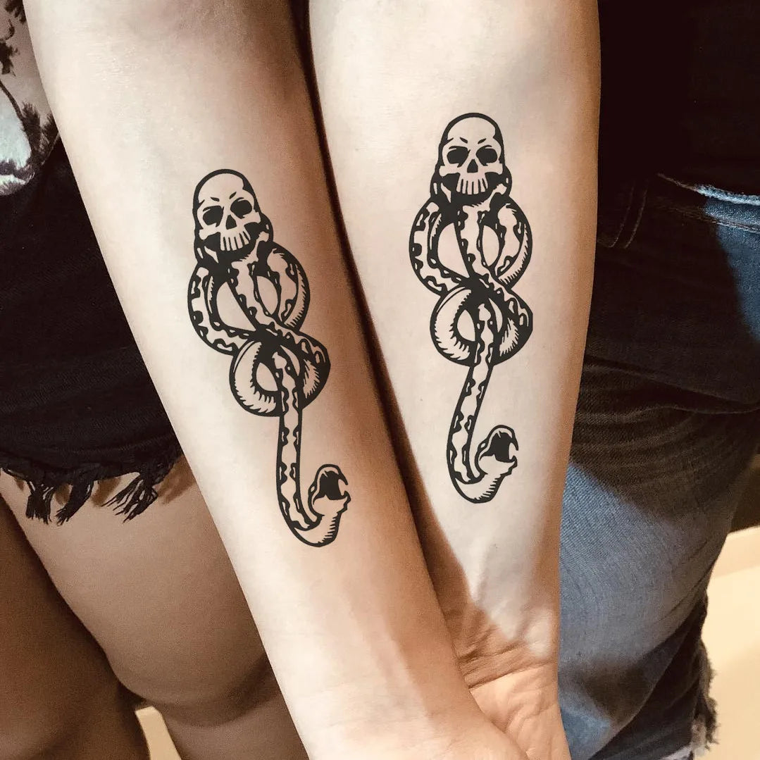 5/10 Pcs Movie Peripherals Lord Voldemort Tattoo Stickers Harries Magic Boys Street Skull Potters Stickers Toys Children Gifts