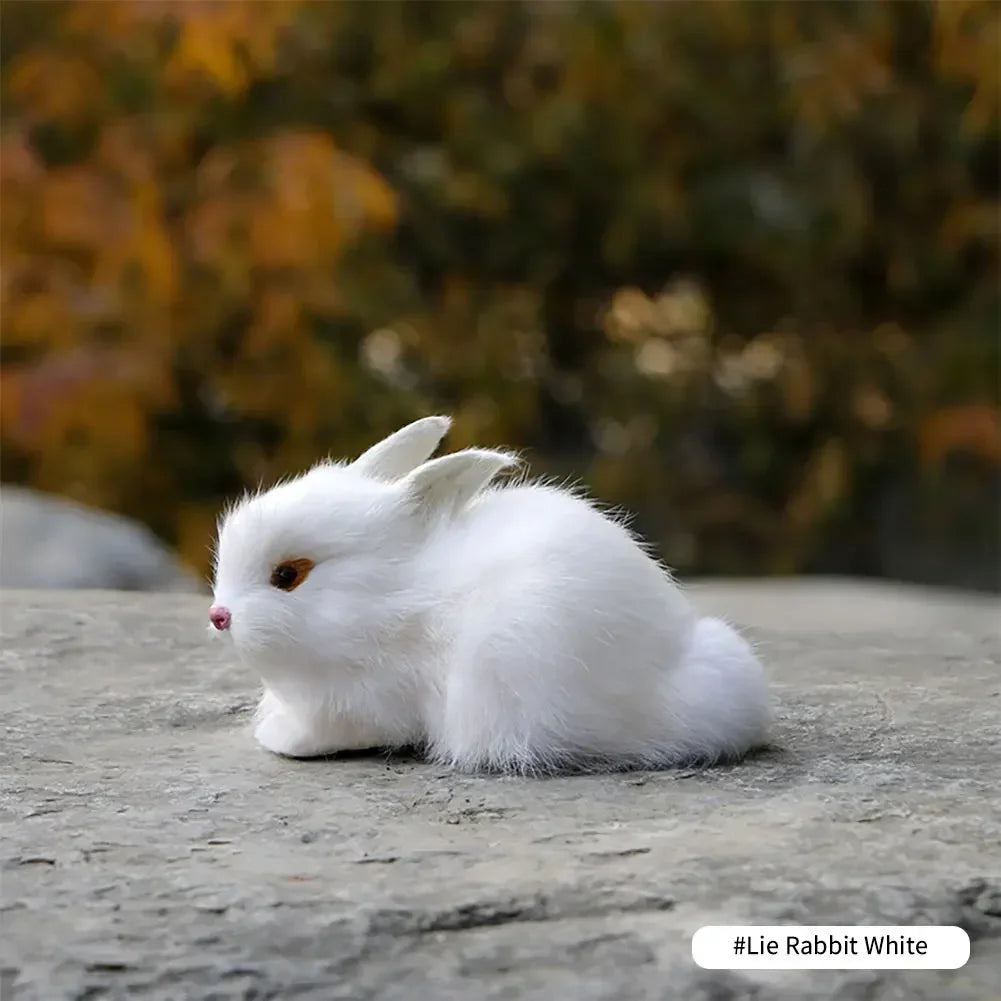 ⭐ Realistische Tierfigur Deko | Katze Fuchs Eule Hase mit Fell | Simulation Modell | Deko