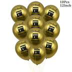 ⭐ 10x Umrah Mubarak Luftballons | Schwarz Gold Deko Set | Latexballons Islamische Party