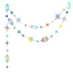 Iridescent Star Moon Circle Garland Ramadan EID Mubarak Birthday Party Decorations Hanging Crescent Twinkle Little Star Streamer