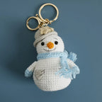 Creative Snowman Doll Crochet Keychain Wholesale Cute Snowman Knitting Keychain For Bag Pendant Car Keyrings With Snowman Doll