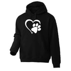 ⭐ Hunde Pfoten Hoodie | Süßer Herz-Print | Unisex Pullover Langarm Herbst Winter
