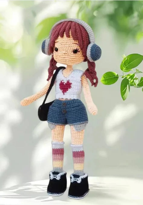 ⭐ Häkelset Puppe DIY | Amigurumi Kit Mädchen | Beweglich mit Draht | Garn & Nadel