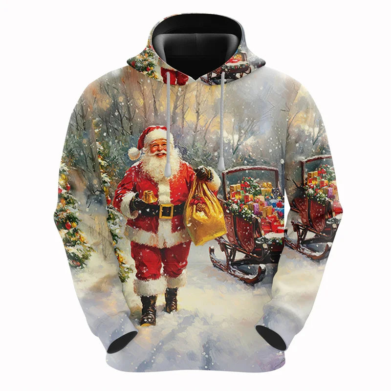 ⭐ 3D Santa Hoodie Familie | Weihnachtsmann Pullover für Kinder & Erwachsene | XS-6XL