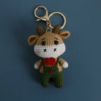 Cute Monkey Dragon Bag Knitting Yarn Keychain Pendant Cartoon Doll Decoration Couple Gift Knit Crochet Supplies