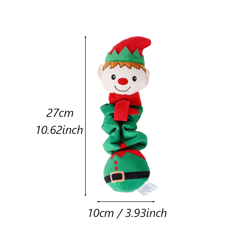⭐ Hunde Weihnachts-Plüschtier mit Quietscher | Kuscheltier Rentier Santa | 21-30cm