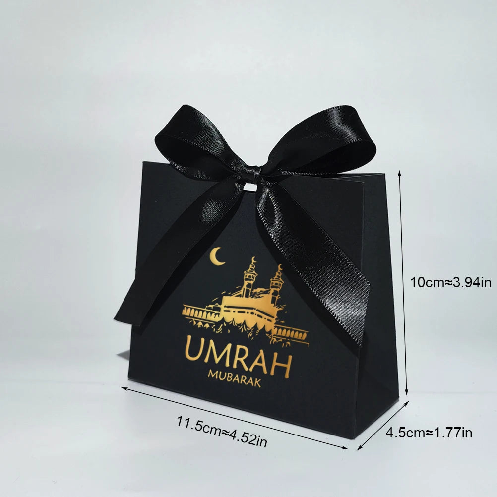 ⭐ 50x Umrah Mubarak Geschenkboxen | Gastgeschenke Verpackung für Datteln & Süßes | Papierbox