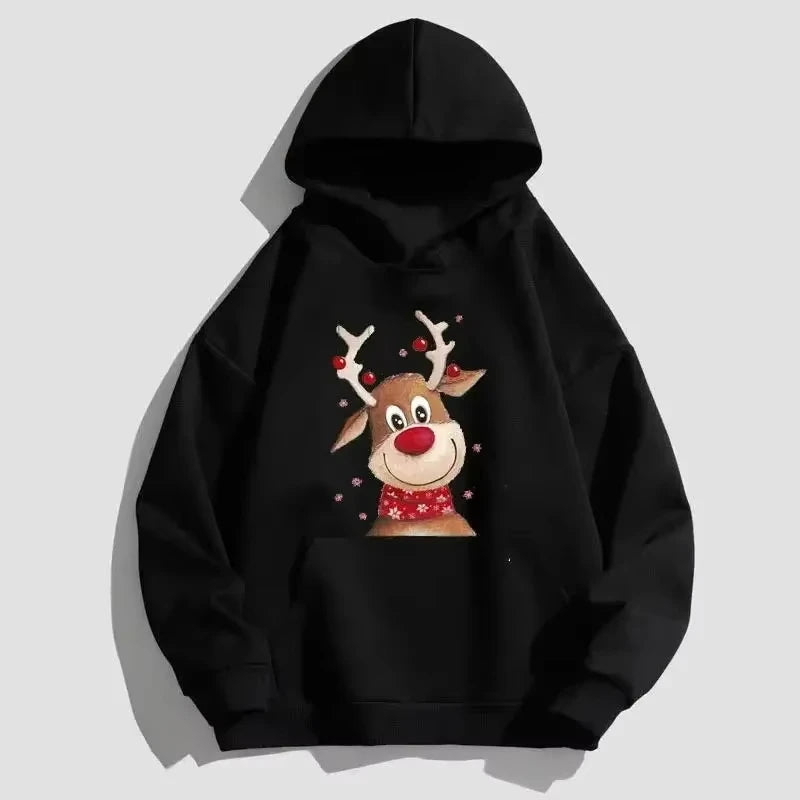 ⭐ Weihnachts Hoodie Rentier Print | Unisex Streetwear Pullover | S-3XL | Herren & Damen