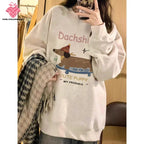 ⭐ Dackel Plüsch Hoodie Damen | Korean Style Oversized | Y2K Kawaii Pullover 2025