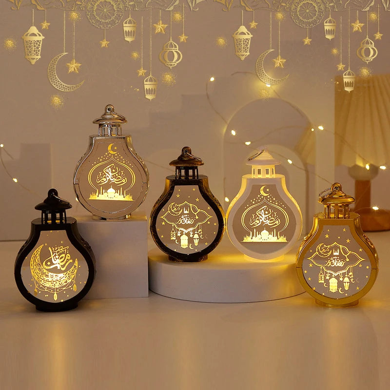 Ramadan Led Lantern Light Eid Mubarak Home Decoration Star Moon Ornaments 2025 Islamic Muslim Party Supplies Eid Al-Fitr Gifts