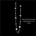 Iridescent Star Moon Circle Garland Ramadan EID Mubarak Birthday Party Decorations Hanging Crescent Twinkle Little Star Streamer
