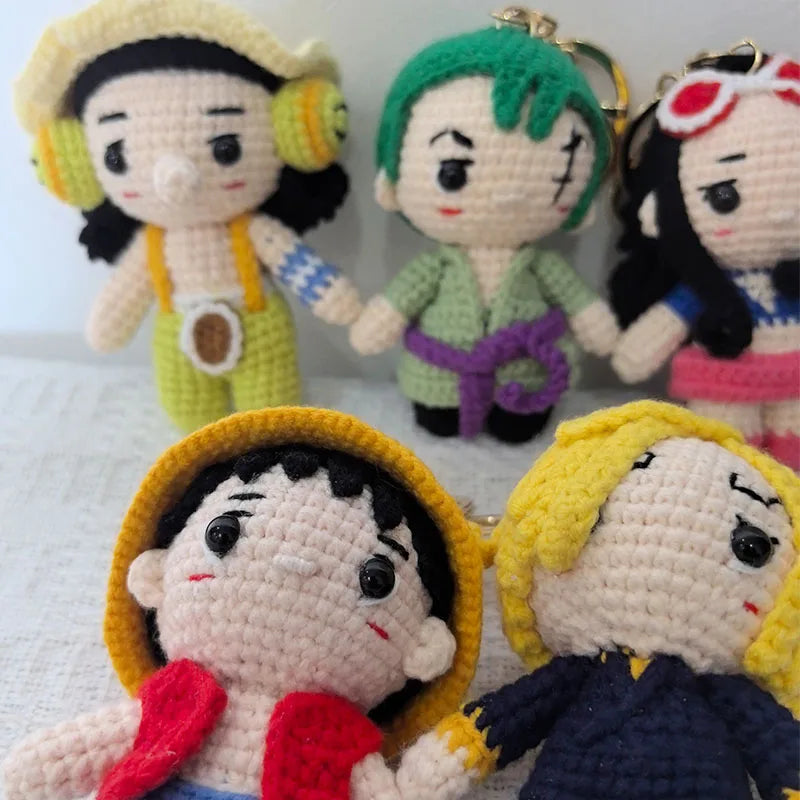 Handmade Crochet Anime Characters Keychain Perfect Gift Doll Key Ring Pendant Kawaii Figure Decoration Gift