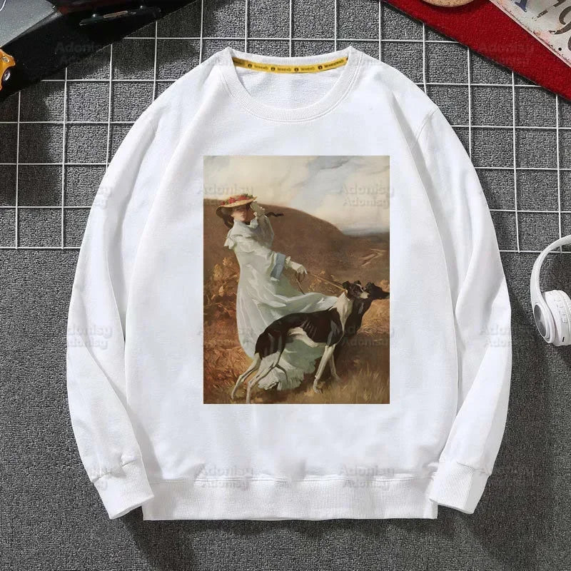 ⭐ Greyhound Hoodie Damen | Crazy Greyhound Lady | Harajuku Streetwear Pullover
