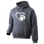 ⭐ Hunde Pfoten Hoodie | Süßer Herz-Print | Unisex Pullover Langarm Herbst Winter