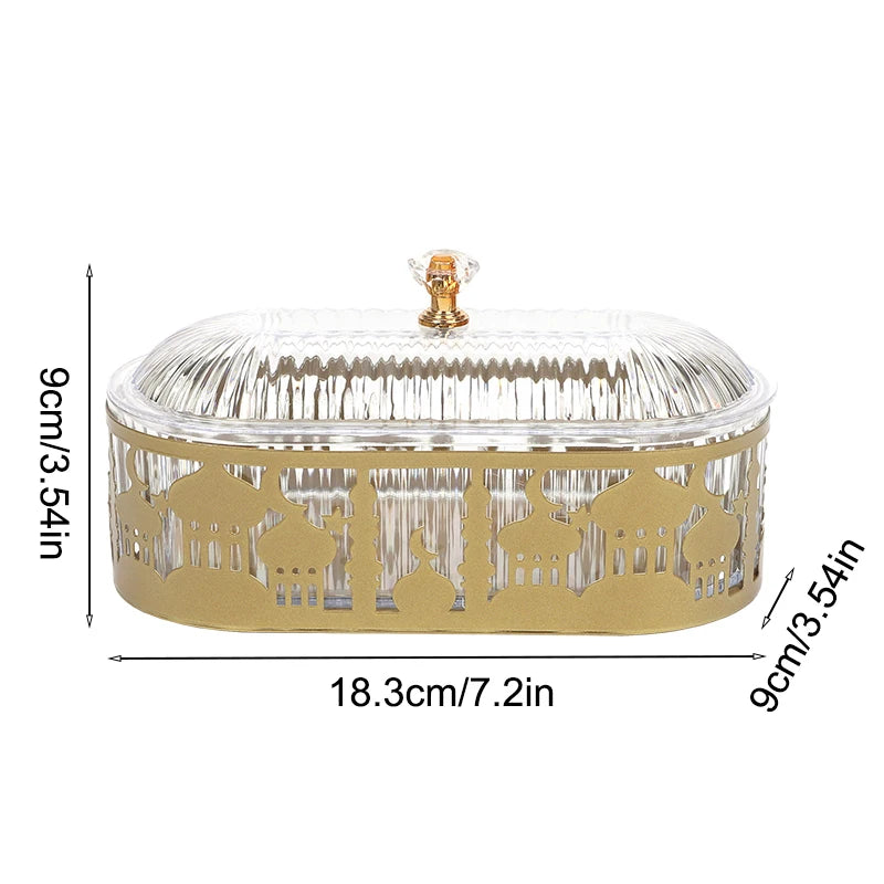 ⭐Ramadan Süßigkeiten Tablett | Eid Dessert Box & Servierschale | Eisen Tischdeko Gold