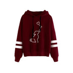⭐ Damen Hoodie Süßer Hunde-Print Streifen | Gemütlicher Pullover Langarm