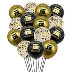 ⭐ 10x Umrah Mubarak Luftballons | Schwarz Gold Deko Set | Latexballons Islamische Party