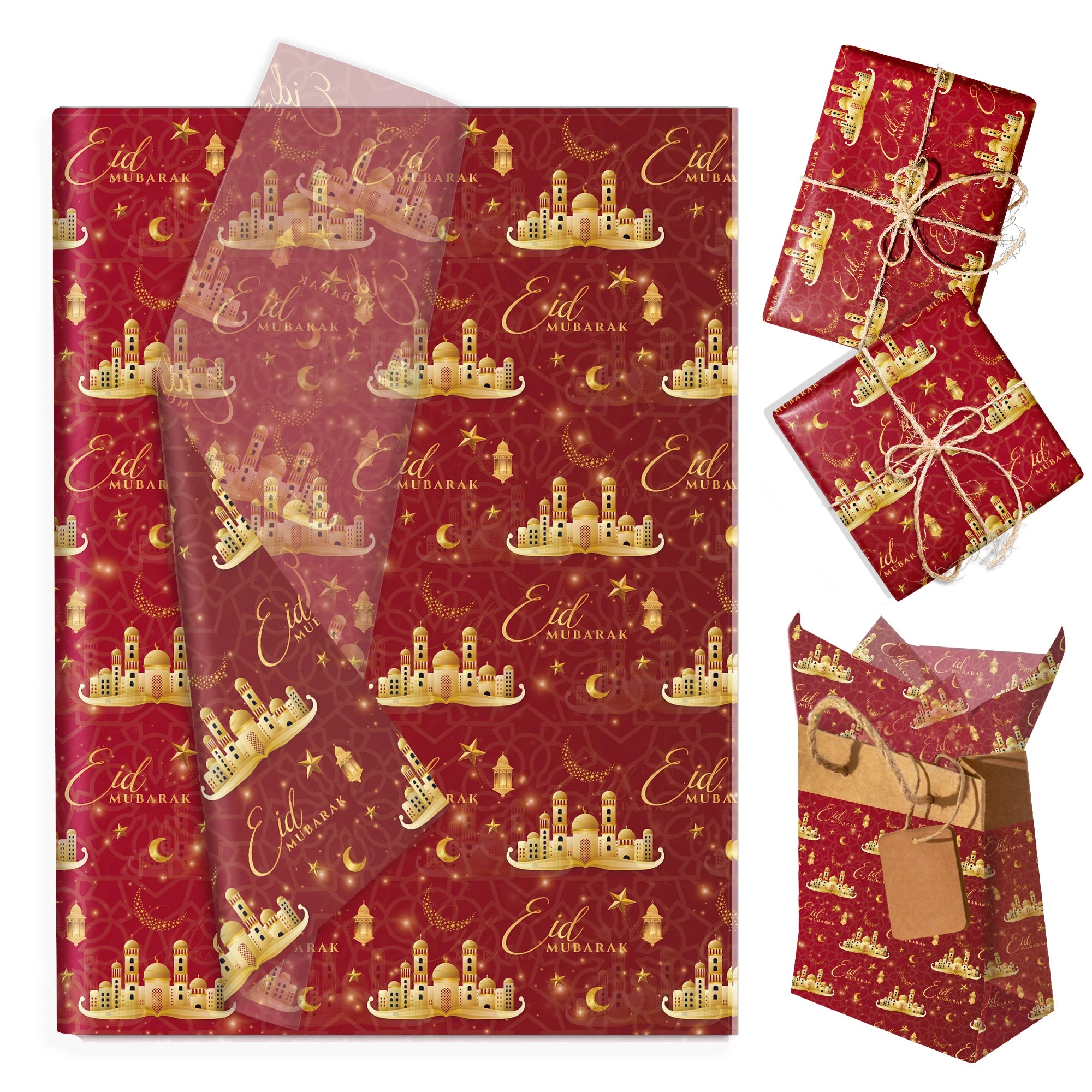 ⭐Ramadan Seidenpapier Set | Eid Geschenkverpackung | Transparentes Deko Papie