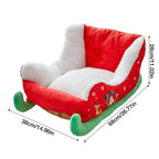 ⭐ Weihnachtsschlitten Hundebett & Katzenbett | Plüsch Schlafplatz 68cm | Santa Deko Design