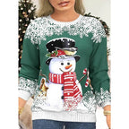 ⭐ Damen Weihnachts Sweatshirt 3D Schneemann | Oversized Pullover | Leichter Y2k Style