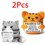 ⭐ Emotional Support Cat | Handgehäkelte Katze Lustig | Mutmacher Geschenk | Deko