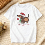 ⭐ Dackel T-Shirt Weihnachten | 100% Baumwolle | Lustiges Dachshund Motiv | Damen & Herren