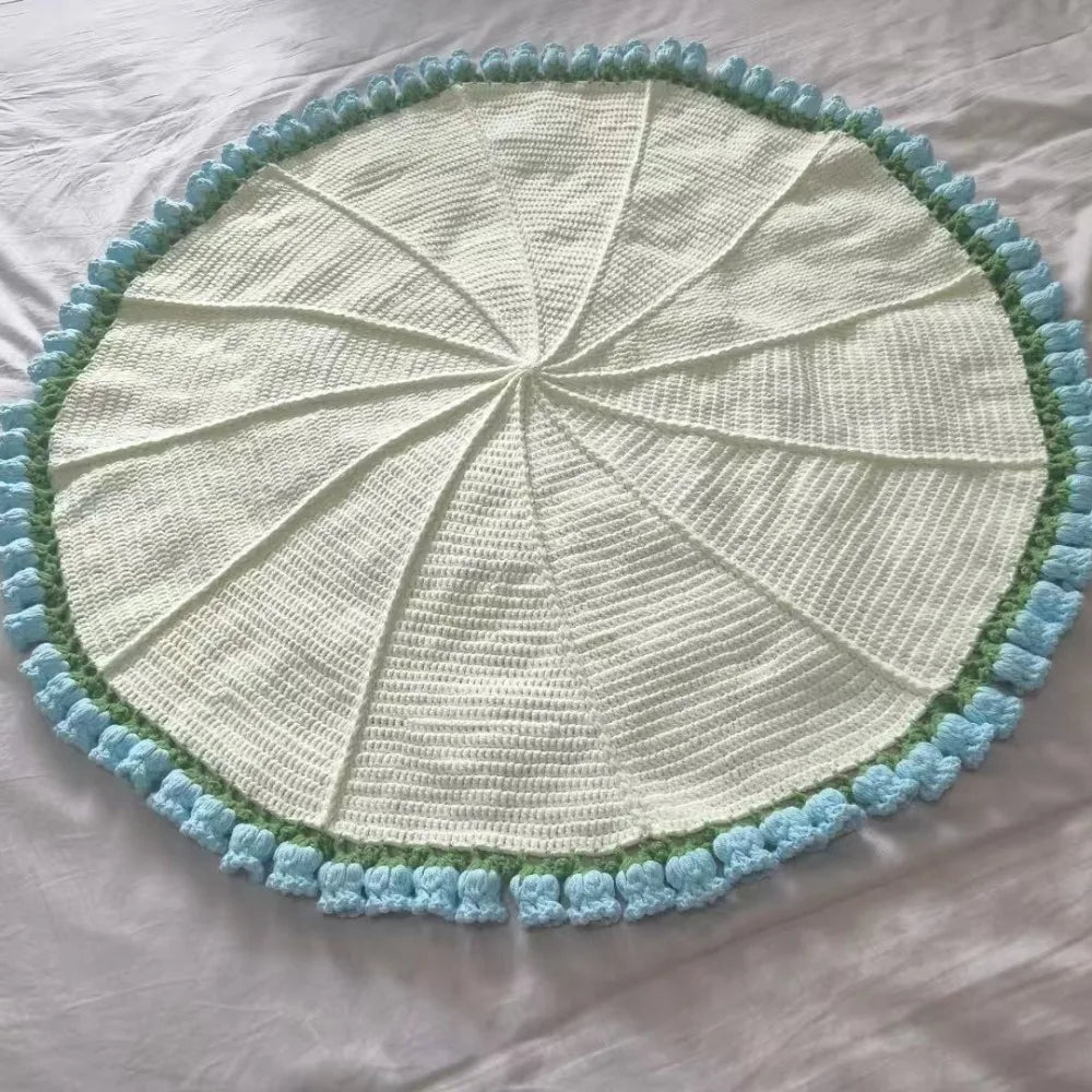 ⭐ 3D Blumen Decke gestrickt | Weicher Überwurf Floral | Sofa Kuscheldecke | 80-160cm