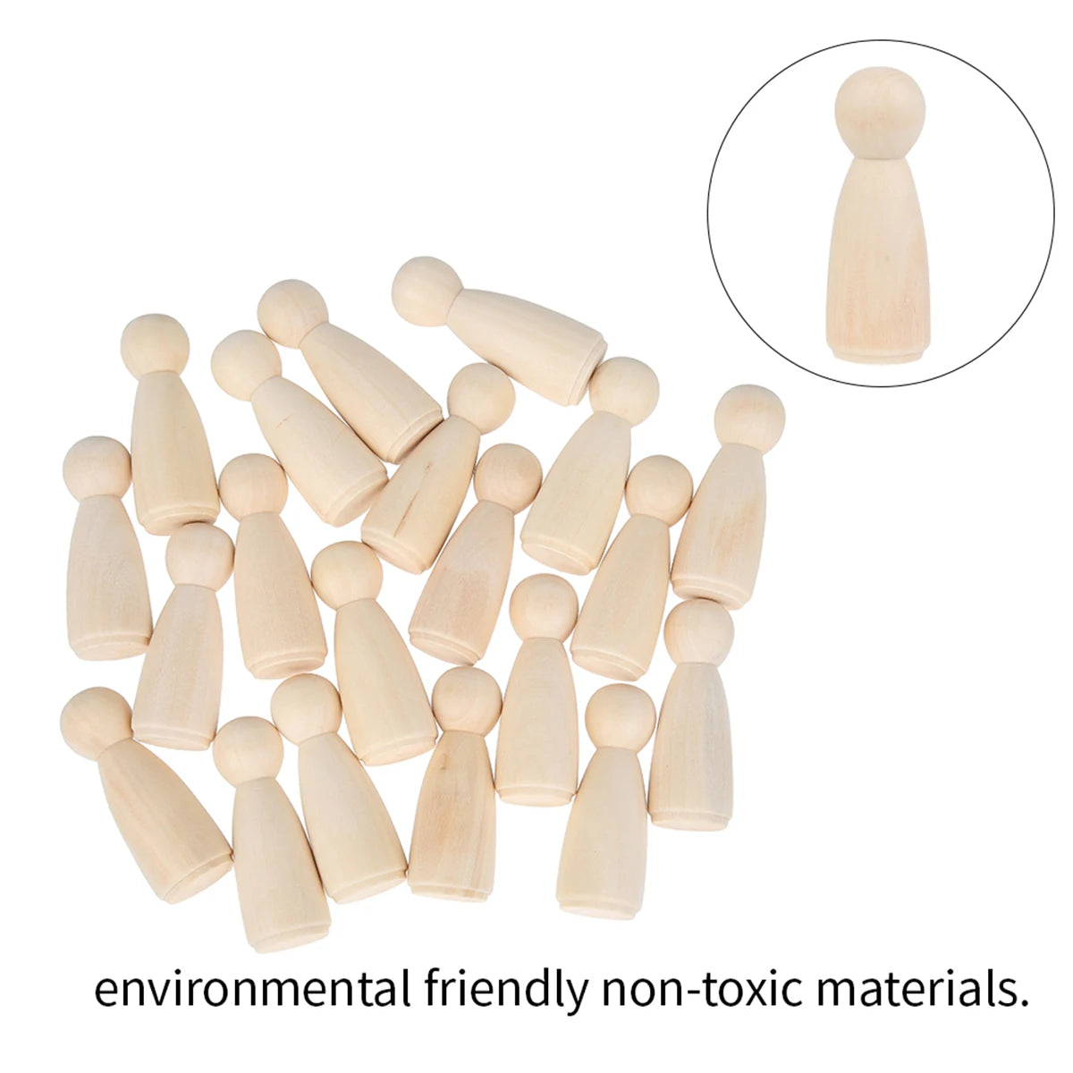 20/50 Pcs DIY Wood Peg Dolls Handmade Unfinished Doll DIY Crafts Nursery Decoration Wood Peg Dolls Home Decoration Ornament